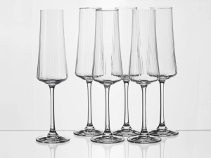 НАБОР БОКАЛОВ ДЛЯ ШАМПАНСКОГО стеклянных "Xtra optic" 6 шт. 210 мл/26 см  Crystalex 108172 