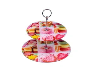 ГОРКА стеклянная 2-ярусная "Сладости" 25/20 см   107502 