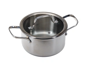 КАСТРЮЛЯ из нержавеющей стали 2,6 л/18 см со стеклянной крышкой    110227 