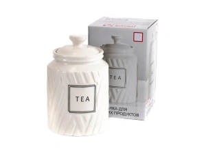 БАНКА ДЛЯ СЫПУЧИХ ПРОДУКТОВ керамическая "Tea" 800 мл/10,6*16,5 см  Home Line 104673 