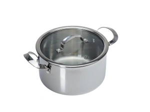 КАСТРЮЛЯ из нержавеющей стали 3,6 л/20 см со стеклянной крышкой  Fresca 107403 