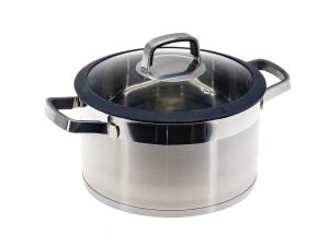 КАСТРЮЛЯ из нержавеющей стали 6,1 л/24*13,5 см со стеклянной крышкой   110190 