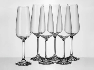 НАБОР БОКАЛОВ ДЛЯ ШАМПАНСКОГО стеклянных "Giselle" 6 шт. 190 мл  Crystalex 84807 