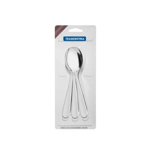 НАБОР ЛОЖЕК ДЕСЕРТНЫХ металлических "Angra" 3 шт. 16 см  Tramontina 80415 