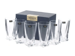 НАБОР СТАКАНОВ стеклянных "QUADRO" 6 шт. 350 мл  Crystalite Bohemia 60351 