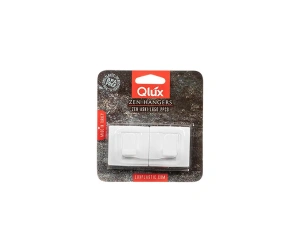 НАБОР КРЮЧКОВ пластмассовых "Zen" 2 шт./4,5*4,5 см на скотче  Qluxplastic 105486 