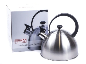 ЧАЙНИК со свистком 3 л из нержавеющей стали с пластмассовой ручкой  Home Line 85976 