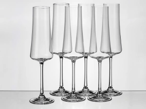 НАБОР БОКАЛОВ ДЛЯ ШАМПАНСКОГО стеклянных "Xtra" 6 шт. 210 мл/26 см  Crystalex 95591 