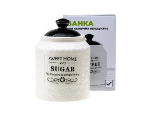 БАНКА ДЛЯ СЫПУЧИХ ПРОДУКТОВ керамическая "Sugar" 750 мл/10,7*10,7*15,7 см   110162