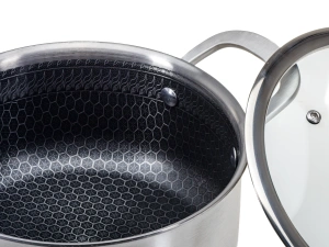 КАСТРЮЛЯ из нержавеющей стали с антипригарным покрытием со стеклянной крышкой "Onyx" 3л/20*9,5 см   110212