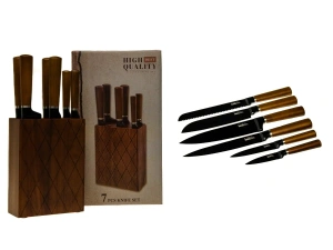 НАБОР НОЖЕЙ металлических 6 шт. в деревянной подставке   104602 