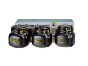 НАБОР БАНОК ДЛЯ СЫПУЧИХ ПРОДУКТОВ стеклянных 3 шт. 750 мл/11,5*11,5*12,5 см с крышками   110642