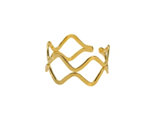 Кольцо для салфетки «Две линии», 5.5*2.5 см, железо, золотистое   110857 