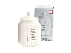 БАНКА ДЛЯ СЫПУЧИХ ПРОДУКТОВ керамическая "Tea" 650 мл/10,5*9,5*16,4 см  Home Line 104672 