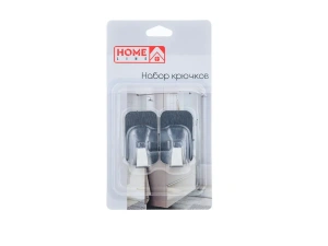 НАБОР КРЮЧКОВ металлических на скотче 2 шт. 3,1*5,1 см  Home Line 104798 