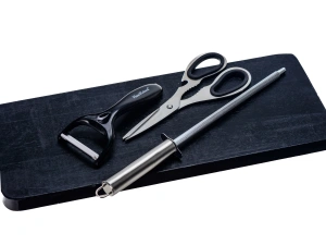 НАБОР НОЖЕЙ металлических 8 пр. в подставке: 5 ножей, ножницы, скребок, точилка   108506