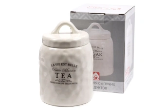БАНКА ДЛЯ СЫПУЧИХ ПРОДУКТОВ керамическая "Tea" 700 мл/11*11*15,5 см  Fresca 100530 
