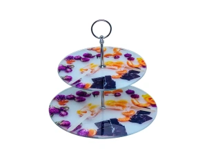 ГОРКА стеклянная 2-ярусная "Фруктовый лед" 25/20 см   107506 