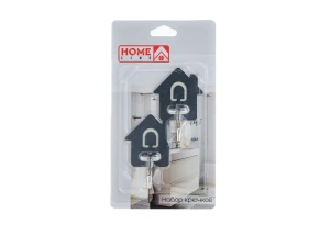 НАБОР КРЮЧКОВ металлических на скотче 2 шт. 4,7*7,1 см  Home Line 104802 
