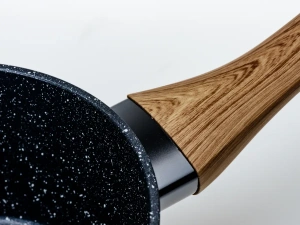 СОТЕЙНИК алюминиевый с антипригарным мраморным покрытием "Black Granite" с крышкой 16 см/1,3 л  Fresca 103496