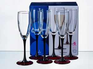 НАБОР БОКАЛОВ ДЛЯ ШАМПАНСКОГО стеклянных "Domino" 6 шт. 170 мл  Luminarc 66758