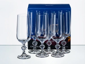 НАБОР БОКАЛОВ ДЛЯ ШАМПАНСКОГО стеклянных "Claudia" 6 шт. 180 мл  Crystalex 1651