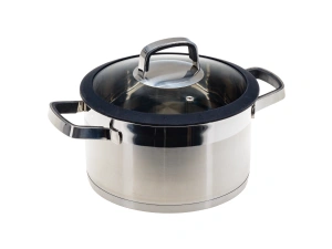 КАСТРЮЛЯ из нержавеющей стали 4,7 л/22*12,5 см со стеклянной крышкой   110216 