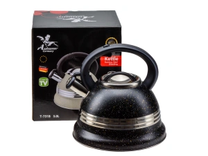 ЧАЙНИК со свистком 3 л из нержавеющей стали с пластмассовой ручкой   110652