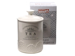 БАНКА ДЛЯ СЫПУЧИХ ПРОДУКТОВ керамическая "Tea" 650 мл/10,5*10,5*16,5 см  Home Line 97318 