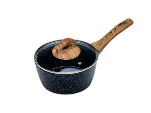 СОТЕЙНИК алюминиевый с антипригарным мраморным покрытием "Black Granite" с крышкой 16 см/1,3 л  Fresca 103496 