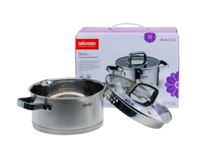 КАСТРЮЛЯ из нержавеющей стали "DONA" со стеклянной крышкой 18 см/2,3 л   105581 