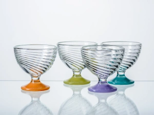 КРЕМАНКА стеклянная "Бриз" 300 мл с цветным дном  ОСЗ 103195 