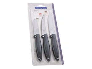 НАБОР НОЖЕЙ металлических "Plenus" 3 шт. 8,5/12,5/22 см с пластмассовыми ручками  Tramontina 94630 