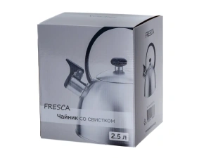 ЧАЙНИК со свистком 2,5 л из нержавеющей стали с пластмассовой ручкой  Home Line 90784