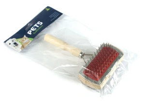 ПУХОДЕРКА ДЛЯ ЖИВОТНЫХ дерево/металл двойная 16,5*11*6 см   53918 