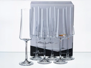 НАБОР БОКАЛОВ ДЛЯ ШАМПАНСКОГО стеклянных "Xtra" 6 шт. 210 мл/26 см  Crystalex 95591