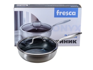 СОТЕЙНИК из нержавеющей стали с антипригарным покрытием со стеклянной крышкой "Onyx" 26*7 см   110209