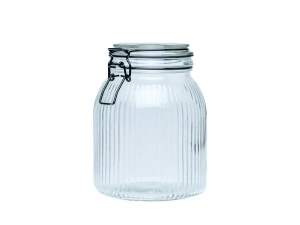 БАНКА ДЛЯ СЫПУЧИХ ПРОДУКТОВ стеклянная 1,3 л/12,8*17,4 см с клипсой   107474 