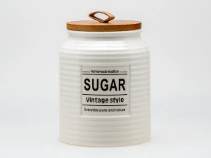 БАНКА ДЛЯ СЫПУЧИХ ПРОДУКТОВ керамическая "Sugar" 850 мл/10,7*10,7*14 см   110142