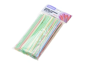 НАБОР СОЛОМОК ДЛЯ ПИТЬЯ пластмассовых 100 шт. 21 см, ширина 5 мм   110324 