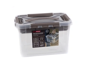 ЯЩИК ДЛЯ ХРАНЕНИЯ пластмассовый "Grand box" коричневый 29*19*18 см/6,65 л с отделениями для мелких предметов   101645 