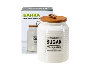 БАНКА ДЛЯ СЫПУЧИХ ПРОДУКТОВ керамическая "Sugar" 850 мл/10,7*10,7*14 см   110142 