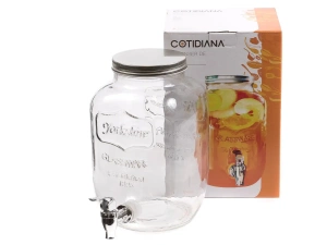 БАНКА С ДОЗАТОРОМ стекло/металл 3,8 л   99040 