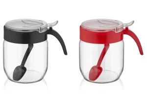 ЕМКОСТЬ ДЛЯ СПЕЦИЙ стеклянная "Myra" 425 мл/11 см с пластмассовой крышкой и ложкой  Qluxplastic 105403 