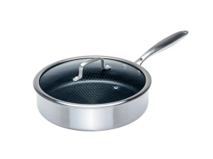 СОТЕЙНИК из нержавеющей стали с антипригарным покрытием со стеклянной крышкой "Onyx" 28*7,5 см  Fresca 108253 