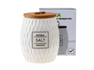 БАНКА ДЛЯ СЫПУЧИХ ПРОДУКТОВ керамическая "Salt" 700 мл/11*11*13 см   110167