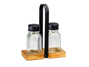 НАБОР БАНОК ДЛЯ СПЕЦИЙ стеклянных 2 шт. 75 мл/4*4*9,5 см на подставке   110644 
