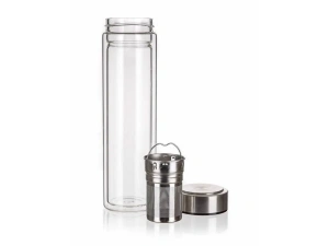 БУТЫЛКА стеклянная для питья "Doblo" с двойными стенками с заварником 500 мл/27 см  Banquet 99187 