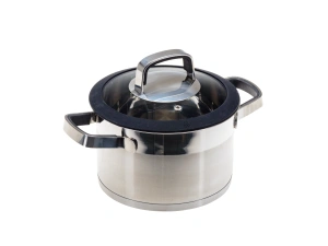 КАСТРЮЛЯ из нержавеющей стали 2,9  л/18*11,5 см со стеклянной крышкой   110214 