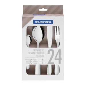 НАБОР СТОЛОВЫХ ПРИБОРОВ металлических "Maresias" 24 пр.: 6 ножей 20, 5 см, 6 вилок 19 см, 12 ложек 12, 5/19 см  Tramontina 80437 